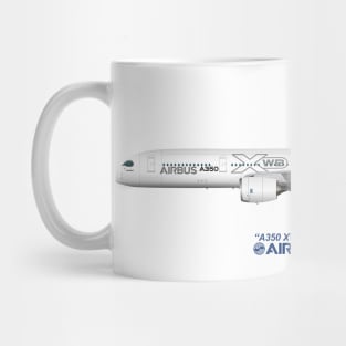 Illustration of Airbus A350 F-WWCF Mug